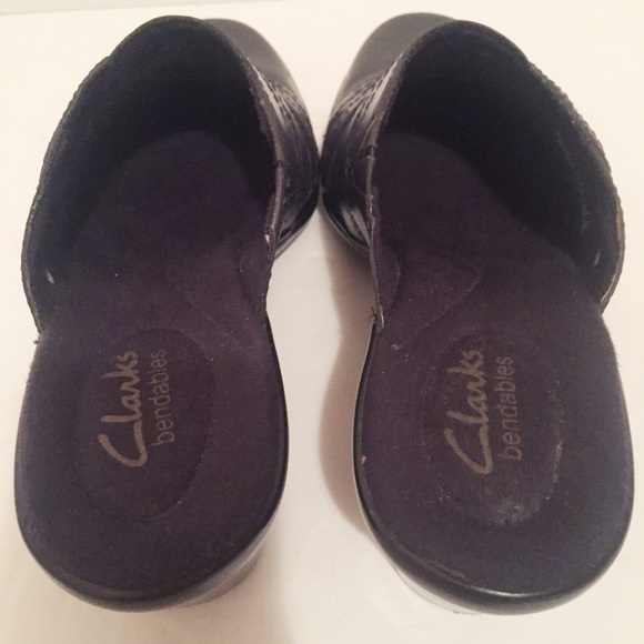 Clarks Bendables Womens Gray Leather Mule Heel Shoes Size 7 M 64948 - Picture 5 of 9